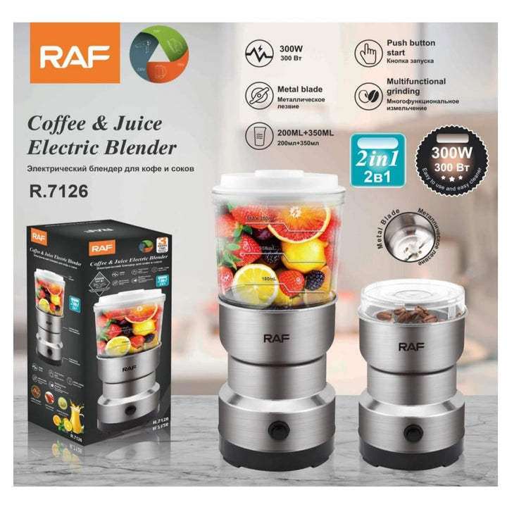 Stainless Steel 4 Blades Electric Grinder & Juicer 2 in 1 350 ML - 300 Watt