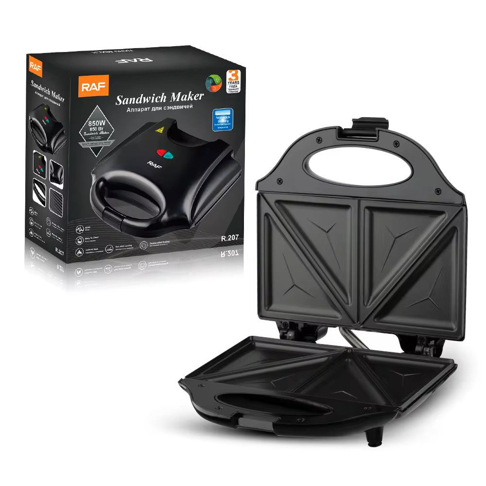 RAF 850w 2 Slices Uniform Heat Waffle Cone Maker Egg Toasting Non Stick 100%orignal gurannted