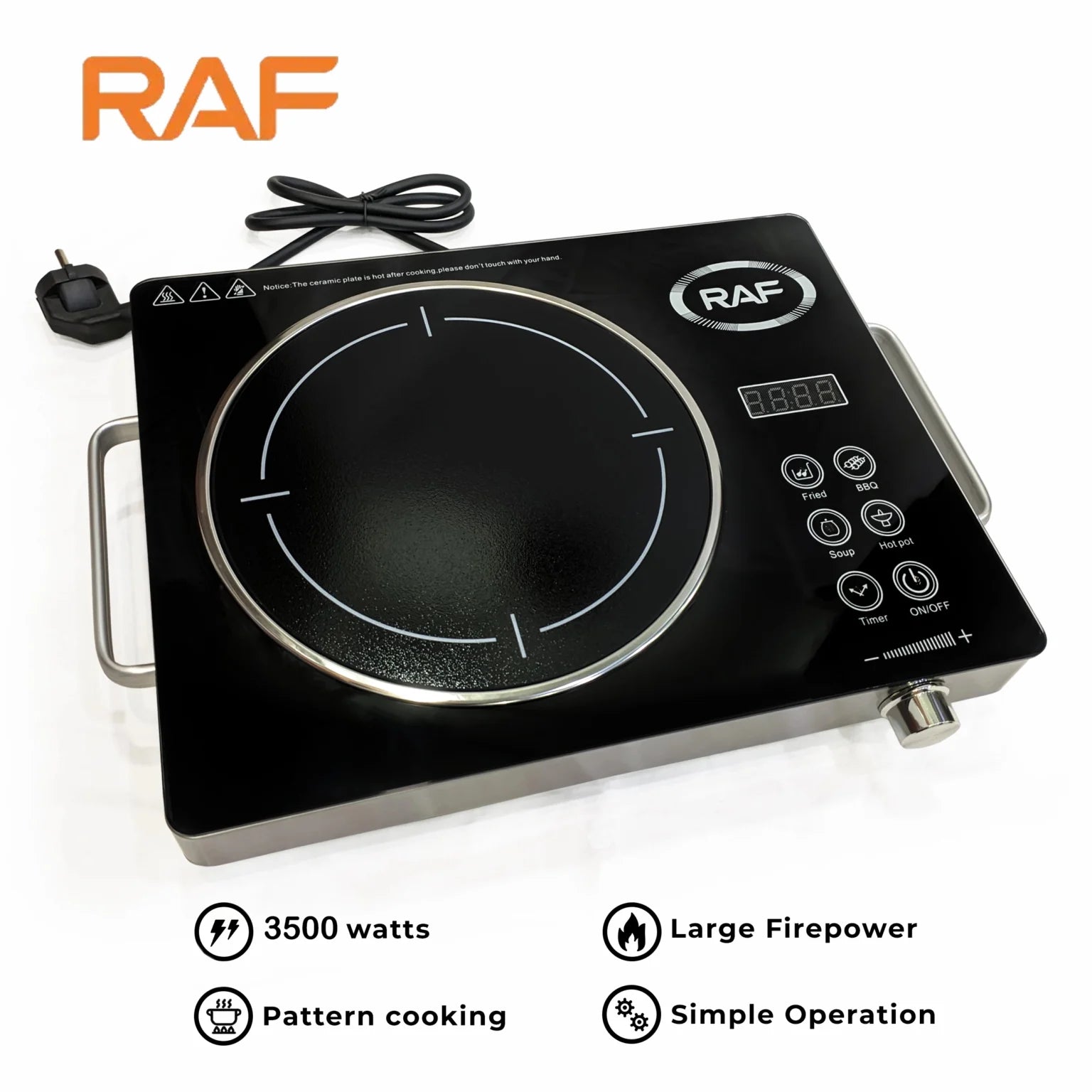 Infrared Cooker & Hot Plate R.8019 – Multifunction & Digital Display – 3500W