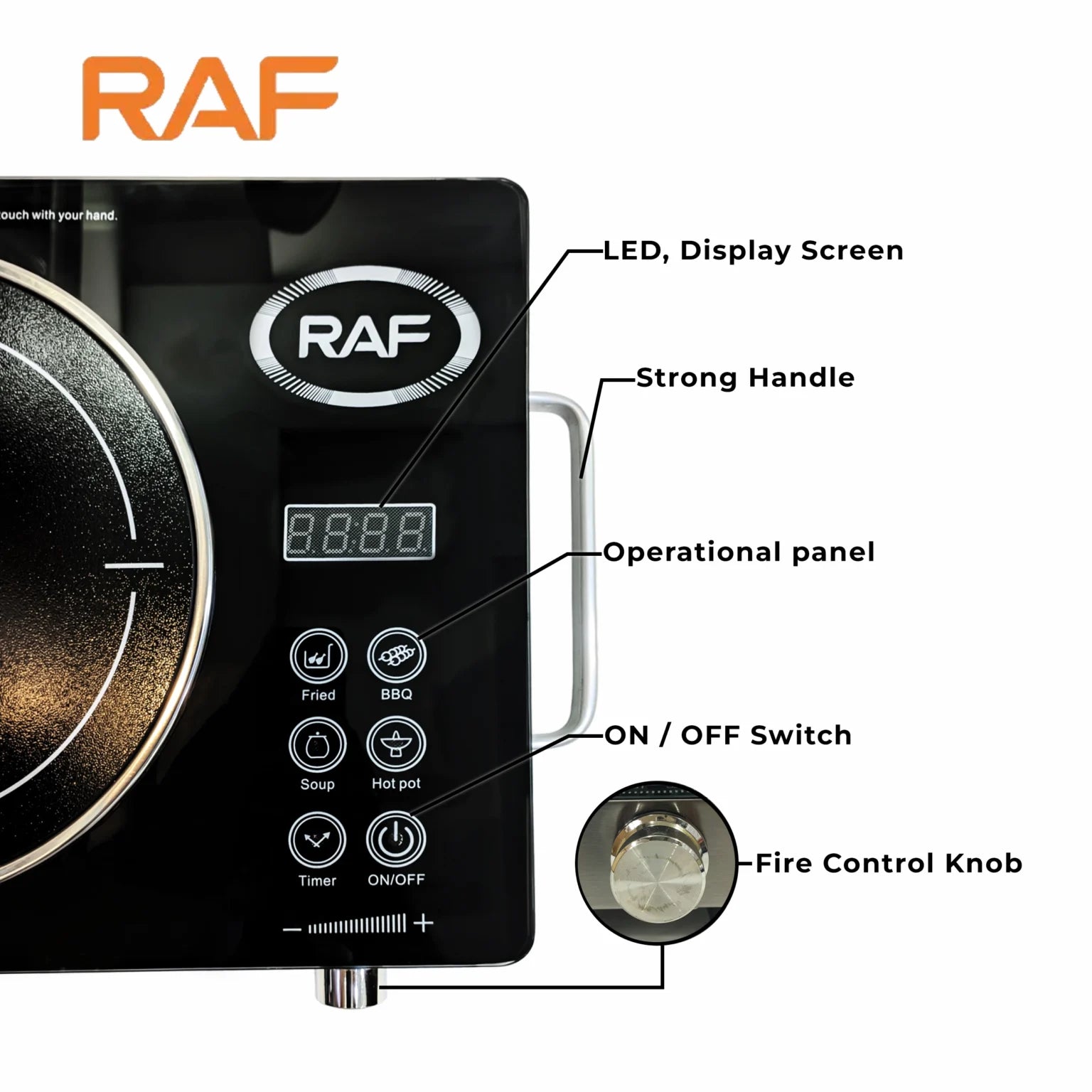 Infrared Cooker & Hot Plate R.8019 – Multifunction & Digital Display – 3500W